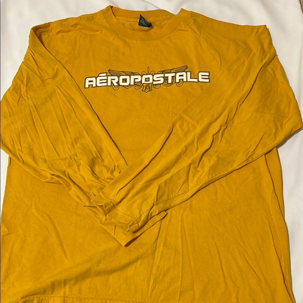 Aeropostale Men's Yellow Long Sleeve Shirt